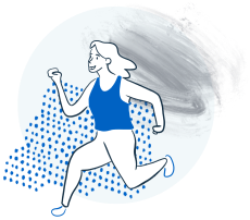 An illustration of a runner in training